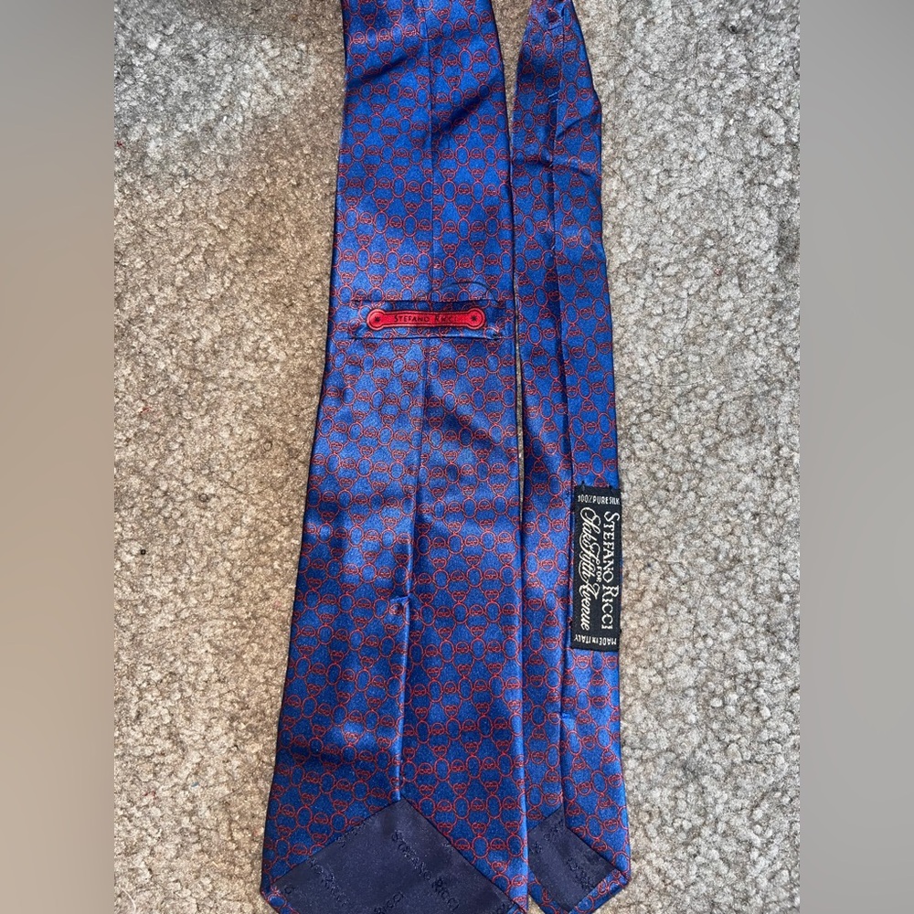 Saks Fifth Avenue Stefano Ricci Men's Tie in Blue with Red